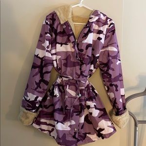 Purple Camo fur lined jacket